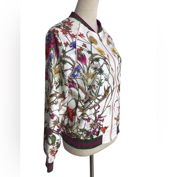 Blooming In Your Garden Floral Satin Bomber Jacket - Picture 8 of 8